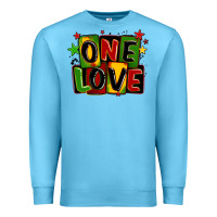 Ocean Blue one love juneteenth Premium Sweatshirt - LillyAllenDesigns