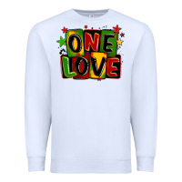 White one love juneteenth Premium Sweatshirt - LillyAllenDesigns