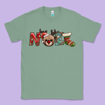Noel With Sock And Reindeer Classic Tee Designed By Adodesignshop
