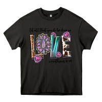 Asphalt western let all that you do be done in love with g Heavy Core Tee - texasbilliewilder