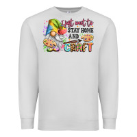 Dove Grey i just want to stay home and craft Premium Sweatshirt - LillyAllenDesigns