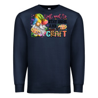 Navy i just want to stay home and craft Premium Sweatshirt - LillyAllenDesigns