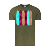 Vintage Olive Colored Farm Life Purple Wood Jute Cyan Glitter Brush Strokes Vintage Tee - Bettercallsaul