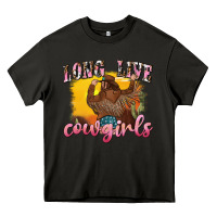 Asphalt western long live cowgirls Heavy Core Tee - texasbilliewilder