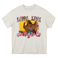 Cream western long live cowgirls Heavy Core Tee - texasbilliewilder