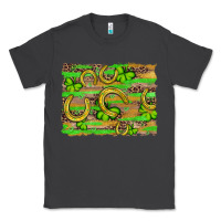 Smoke horseshoe shamrock leopard wood glitter background Classic Tee - Artiststas