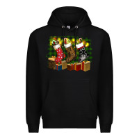 Black Christmas Santa Socks Premium Hoodie - RanaPortraitStore