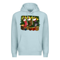Blue Mist Christmas Santa Socks Premium Hoodie - RanaPortraitStore