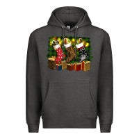 Charcoal Heather Christmas Santa Socks Premium Hoodie - RanaPortraitStore