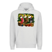 Dove Grey Christmas Santa Socks Premium Hoodie - RanaPortraitStore