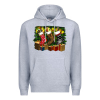 Heather Grey Christmas Santa Socks Premium Hoodie - RanaPortraitStore