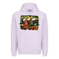 Lilac Christmas Santa Socks Premium Hoodie - RanaPortraitStore