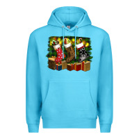 Ocean Blue Christmas Santa Socks Premium Hoodie - RanaPortraitStore