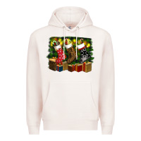 Pale Pink Christmas Santa Socks Premium Hoodie - RanaPortraitStore