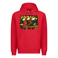 Red Christmas Santa Socks Premium Hoodie - RanaPortraitStore