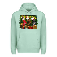 Seafoam Christmas Santa Socks Premium Hoodie - RanaPortraitStore