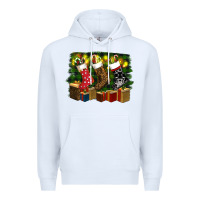 White Christmas Santa Socks Premium Hoodie - RanaPortraitStore