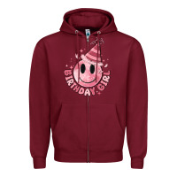 Burgundy birthday girl Zipper Hoodie - MaliasSmallBusiness