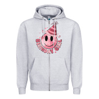 Heather Grey birthday girl Zipper Hoodie - MaliasSmallBusiness