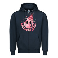 Navy birthday girl Zipper Hoodie - MaliasSmallBusiness