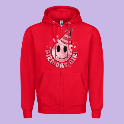 Birthday Girl Zipper Hoodie Designed By Maliassmallbusiness