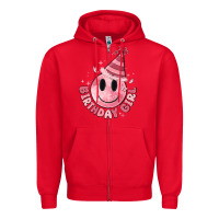 Red birthday girl Zipper Hoodie - MaliasSmallBusiness