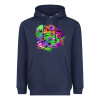 Navy halloween candy patches Heavyweight Hoodie - BundleAndBundleShop
