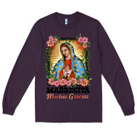 Plum madrecita muchas gracias lady of Guadalupe Long Sleeve Tee - BarkalooDesign