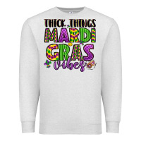 Oatmeal Heather thick things mardi gras vibes Premium Sweatshirt - LillyAllenDesigns