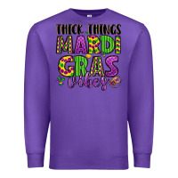 Purple thick things mardi gras vibes Premium Sweatshirt - LillyAllenDesigns