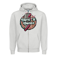 Dove Grey born to dance Zipper Hoodie - MaliasSmallBusiness
