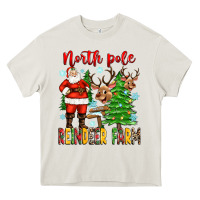 Cream north pole reindeer farm Heavy Core Tee - Zillion Design Studio