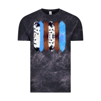 Cloud Black Western Farm Life Cowhide Wood Blue Glitter Brush Stroke Vintage Tee - Bettercallsaul