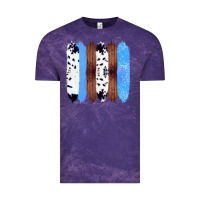 Cloud Purple Western Farm Life Cowhide Wood Blue Glitter Brush Stroke Vintage Tee - Bettercallsaul