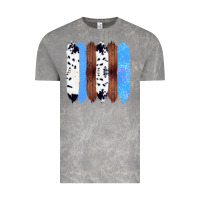 Cloud Rock Western Farm Life Cowhide Wood Blue Glitter Brush Stroke Vintage Tee - Bettercallsaul