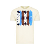Vintage Arctic Western Farm Life Cowhide Wood Blue Glitter Brush Stroke Vintage Tee - Bettercallsaul