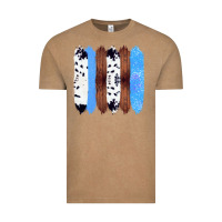 Vintage Coffee Western Farm Life Cowhide Wood Blue Glitter Brush Stroke Vintage Tee - Bettercallsaul