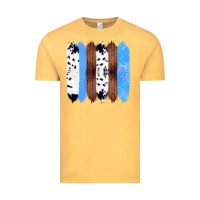 Vintage Mustard Western Farm Life Cowhide Wood Blue Glitter Brush Stroke Vintage Tee - Bettercallsaul