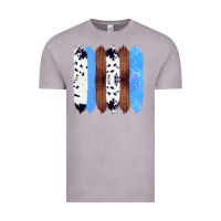 Vintage Zinc Western Farm Life Cowhide Wood Blue Glitter Brush Stroke Vintage Tee - Bettercallsaul