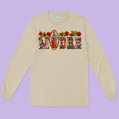 Madre Lady Of Guadelupe Long Sleeve Tee Designed By Barkaloodesign