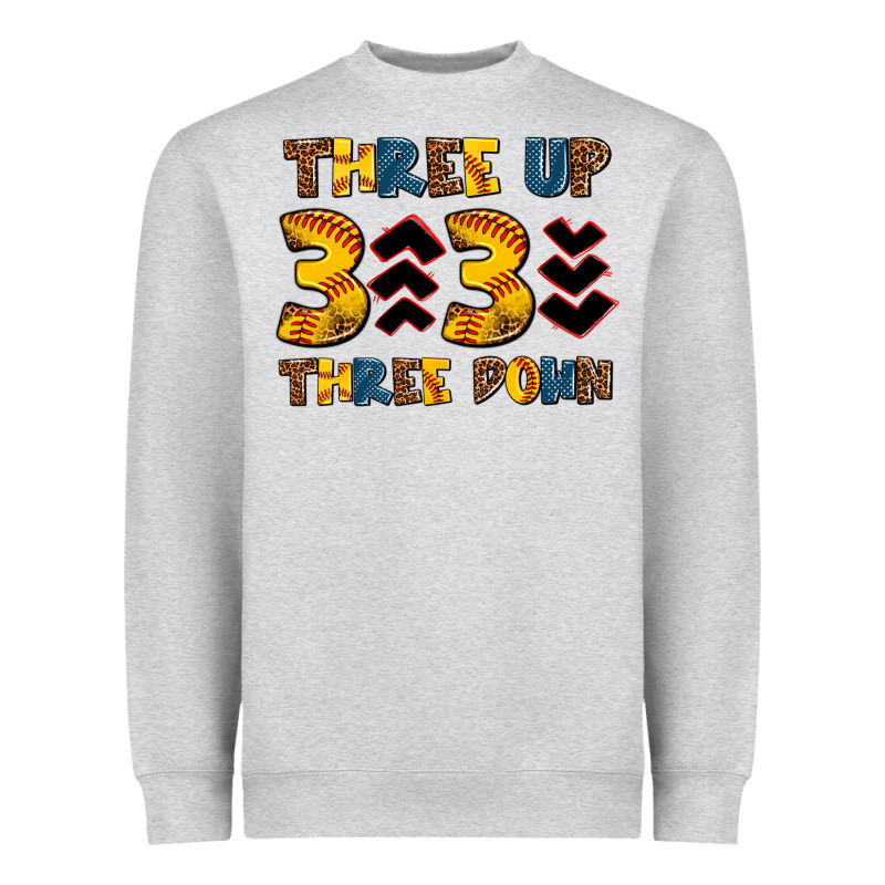Three Up Three Down Softball Heavyweight Sweatshirt by AdoDesignShop | Teevron