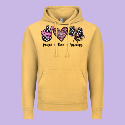 Peace Love Racing Vintage Hoodie Designed By Jahusdesignshop