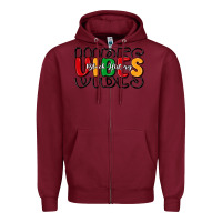 Burgundy black history vibes Zipper Hoodie - MaliasSmallBusiness