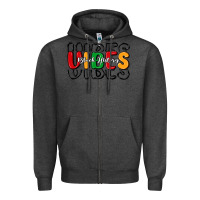 Charcoal Heather black history vibes Zipper Hoodie - MaliasSmallBusiness