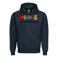 Navy black history vibes Zipper Hoodie - MaliasSmallBusiness