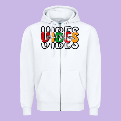 Black History Vibes Zipper Hoodie Designed By Maliassmallbusiness