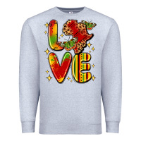 Heather Grey love juneteenth Premium Sweatshirt - LillyAllenDesigns