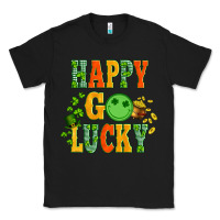 Black happy go lucky  with coin and shamrock Classic Tee - Artiststas