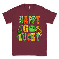 Burgundy happy go lucky  with coin and shamrock Classic Tee - Artiststas