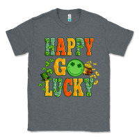 Charcoal Heather happy go lucky  with coin and shamrock Classic Tee - Artiststas